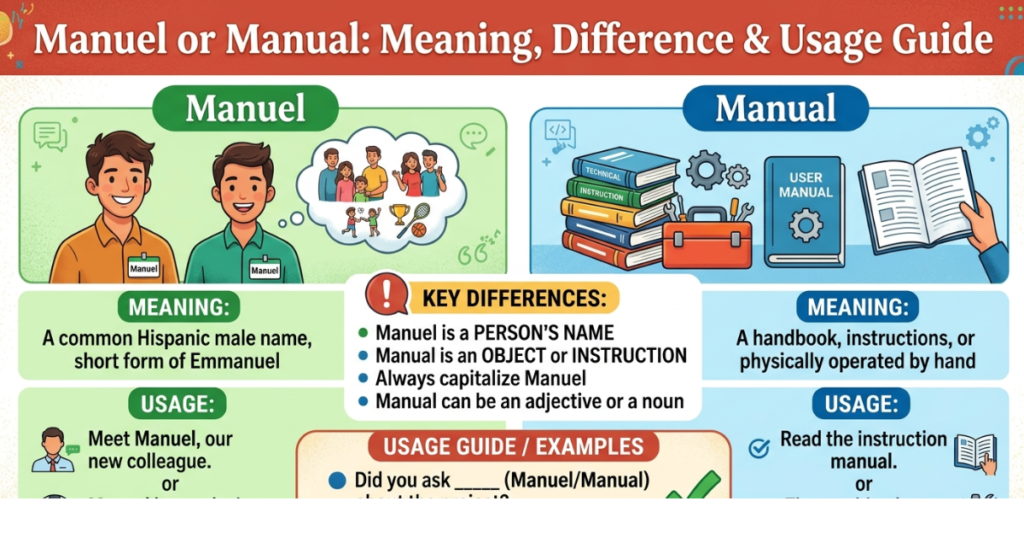 Manuel or Manual: Meaning, Difference & Usage Guide