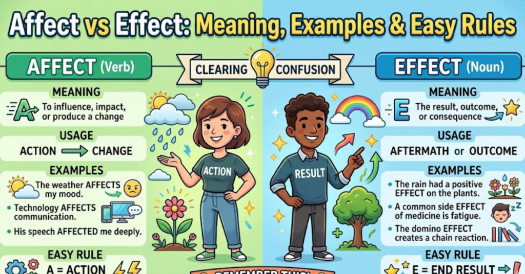 Affect vs Effect: Meaning, Examples & Easy Rules
