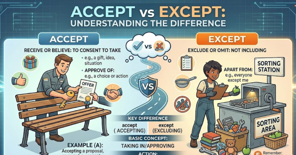 Accept vs Except: Meaning, Difference, and Examples
