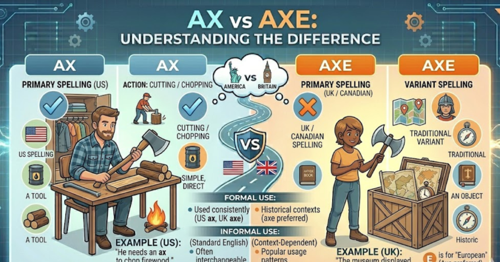 Ax vs Axe: Spelling Differences Explained
