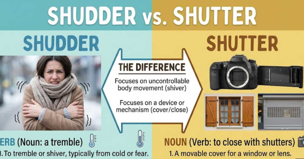 Shudder vs Shutter: Meaning and Difference Explained