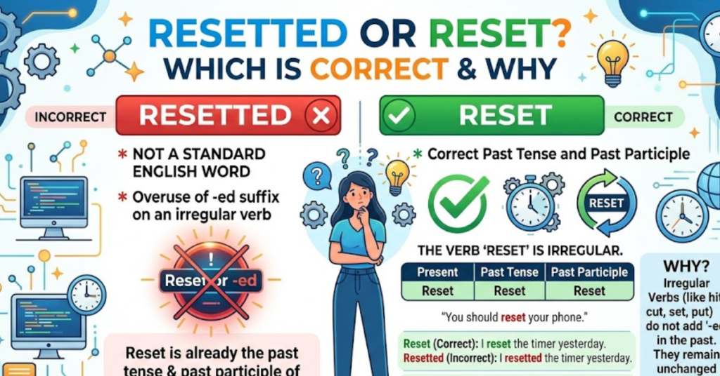 Resetted or Reset? Which Is Correct & Why