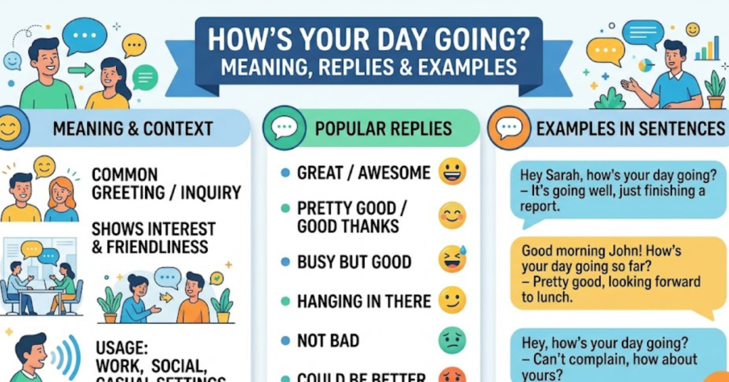 How’s Your Day Going? Meaning, Replies & Examples
