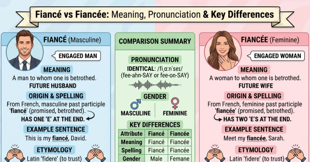 Fiancé vs Fiancée: Meaning, Pronunciation & Key Differences