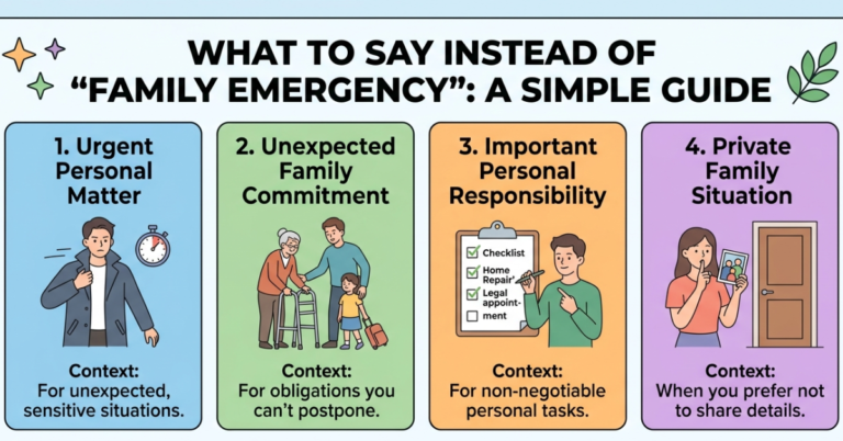 What to Say Instead of Family Emergency (Simple Guide)